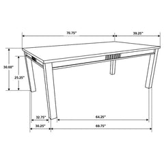 Marbrisa 7-piece Rectangular Dining Table Set Matte Black - 123071-S7