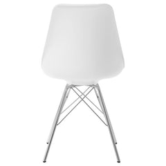 Juniper Armless Dining Chairs White and Chrome (Set of 2) - 102792