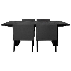 Catherine 5-piece Double Pedestal Dining Table Set Charcoal Grey and Black - 106251-S5
