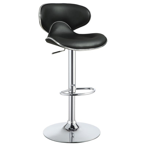 Edenton Upholstered Adjustable Height Bar Stools Black and Chrome (Set of 2) - 120359