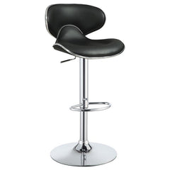 Edenton Upholstered Adjustable Height Bar Stools Black and Chrome (Set of 2) - 120359