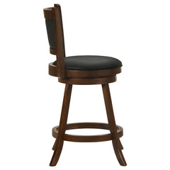 Broxton Upholstered Swivel Counter Height Stools Chestnut and Black (Set of 2) - 101919