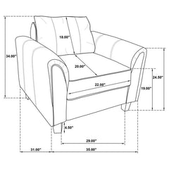 Davis Upholstered Rolled Arm Accent Chair Grey - 509636
