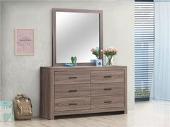 Brantford 6-drawer Dresser with Mirror Barrel Oak - 207043M