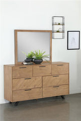 Taylor 7-drawer Dresser with Mirror Light Honey Brown - 223423M