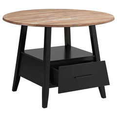 Gibson Round 5-piece Counter Height Dining Set Yukon Oak and Black - 115158-S5