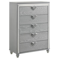 Veronica 5-piece Eastern King Bedroom Set Light Silver - 224721KE-S5