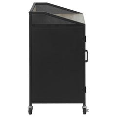 Arlette Wine Cabinet with Wire Mesh Doors Grey Wash and Sandy Black - 183476