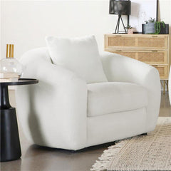 Isabella Faux Sheepskin Upholstered Accent Chair Natural - 509873