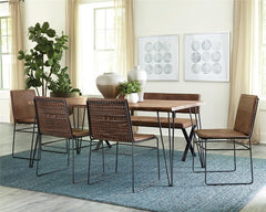 Sherman Rectangular Dining Table Natural Acacia and Matte Black - 190911