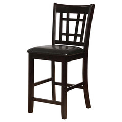 Lavon Upholstered Counter Height Stools Black and Espresso (Set of 2) - 102889