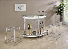 Jovani Acrylic Backless Counter Height Bar Stools Clear and Chrome (Set of 2) - 182358